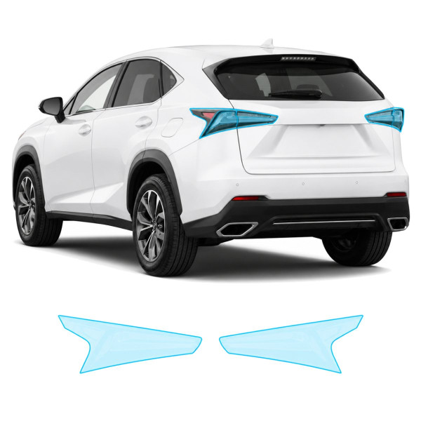 Антигравійна захисна бронеплівка за лекалами для Lexus NX AZ10 facelift 2018-2021 - задні ліхтарі стопи