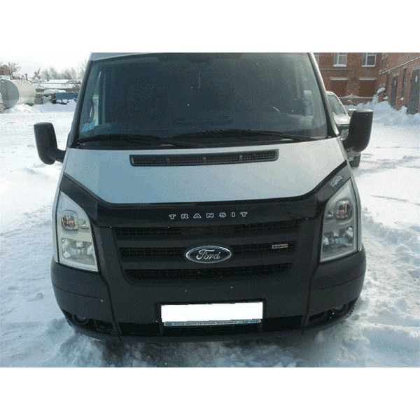 Дефлектор капота мухобойка для Ford Transit 2007-2014 Длинная Евро Крепление (Vip Tuning) FR17