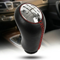 Ручка КПП для Renault Laguna / Megane2 / Clio3 Кожа Красная нить (6 Скоростей) (FXRNT-15)