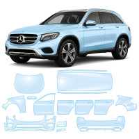Антигравийная защитная бронепленка по лекалам для Mercedes-Benz GLC X253 2015-2019 - полный кузов
