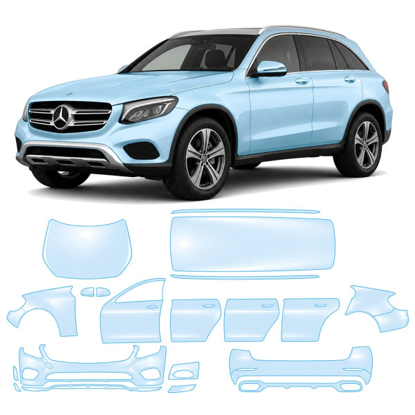 Антигравійна захисна бронеплівка за лекалами для Mercedes-Benz GLC X253 2015-2019 - повний кузов