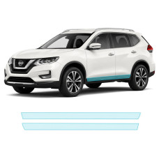 Антигравійна захисна бронеплівка за лекалами для Nissan Rogue / X-Trail T32 facelift 2017-2022 - нижня зона кузова пороги
