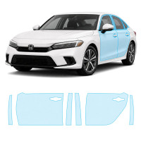 Антигравийная защитная бронепленка по лекалам для Honda Civic XI 2021- зоны дверей и стойки окон