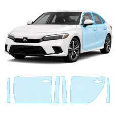 Антигравійна захисна бронеплівка за лекалами для Honda Civic XI 2021- зони дверей і стійки вікон