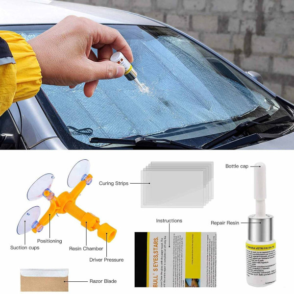 Набір для ремонту лобового скла Sunroz Windshield Repair полімер 3 мл