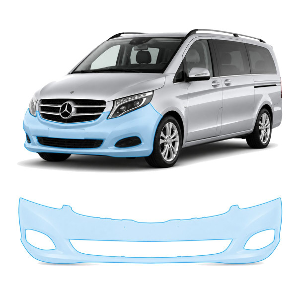 Антигравийная защитная бронепленка по лекалам для Mercedes-Benz Vito/V-Class W447 2014-2019 - передний бампер