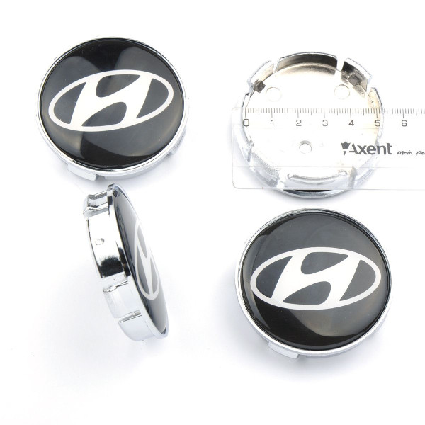 Ковпачки диски Hyundai 60х55 мм / Чорні 4 шт