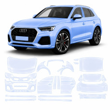 Антигравійна захисна бронеплівка за лекалами для Audi Q5 FY facelift 2021-2024 - повний кузов