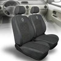 Чохли для сидінь передні 1+1 модельні Renault Kangoo II 2007-2021 Жаккард Сірі (2 підголосники)