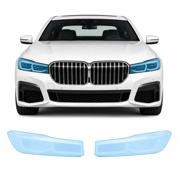 Антигравийная защитная бронепленка по лекалам для BMW 7 Series G11/G12 facelift 2019-2022 - оптика (фары и ПТФ)