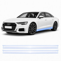 Антигравийная защитная бронепленка по лекалам для Audi A8 D5 facelift 2022- нижняя зона кузова пороги