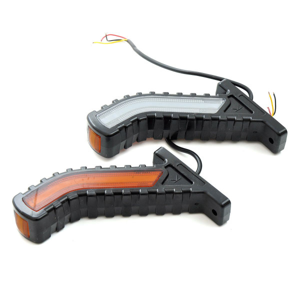 Габаритные огни LED для грузовиков Рожки 24V / прямой 15 см / Неоновый 2 шт (Л 094)