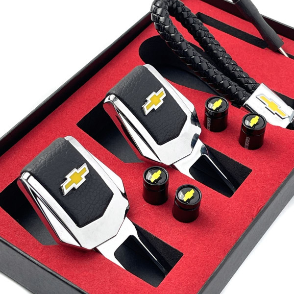 Подарочный набор №1 для Chevrolet (заглушки ремня / колпачки на ниппель / брелок)