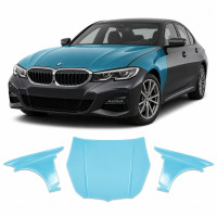 Антигравийная защитная бронепленка по лекалам для BMW 3 Series G20 2019-2022 - капот и передние крылья