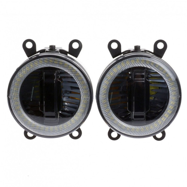Протитуманні LED Фари Лінза з ДХО D90мм 12V/22W 6000K 2 шт (Sigma 3in1)