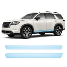 Антигравийная защитная бронепленка по лекалам для Nissan Pathfinder R53 2022- нижняя зона кузова пороги