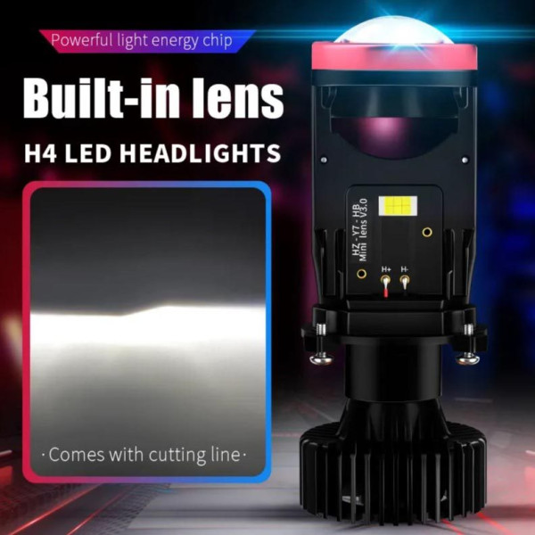 LED лампи автомобільні Y7D H4 90W (Лінзовані D37 мм З Оманкою Canbus)