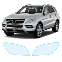 Антигравийная защитная бронепленка по лекалам для Mercedes-Benz GLE W166 2011-2015 - оптика (фары и ПТФ)
