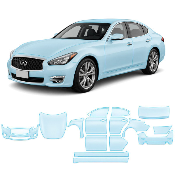 Антигравийная защитная бронепленка по лекалам для Infiniti Q70 Y51 2014-2019 - полный кузов