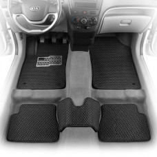 Коврики в салон EVA для Kia Picanto 2004-2011 с подпятником Черные 5 шт