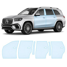 Антигравійна захисна бронеплівка за лекалами для Mercedes-Benz GLS X167 facelift 2023- зони дверей і стійки вікон