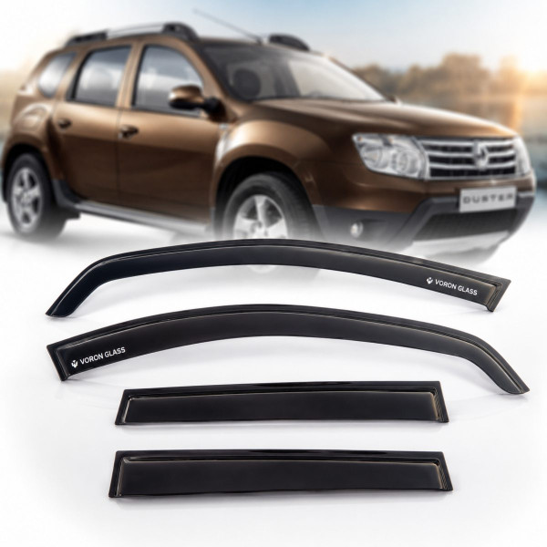 Дефлектори вікон вітровики Renault Duster 2010-2018 3М Скотч Voron Glass VR10310