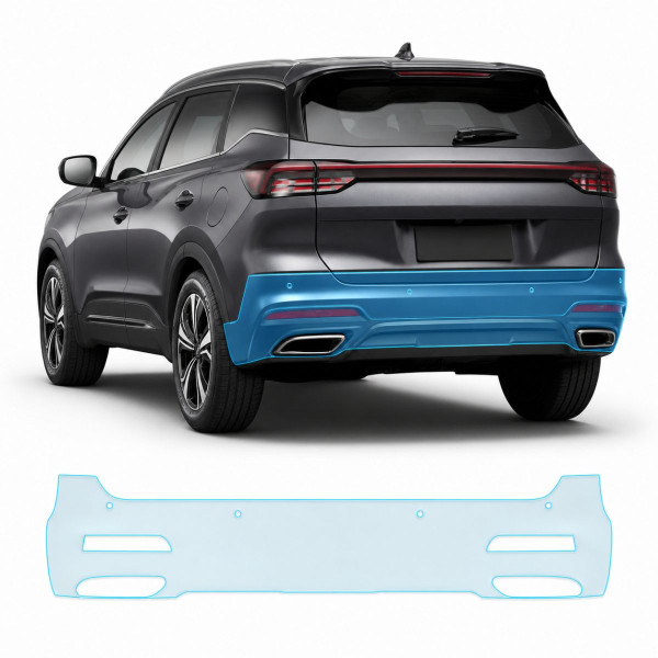 Антигравійна захисна бронеплівка за лекалами для Chery Tiggo 7 Pro Max (PHEV) I 2024- задній бампер