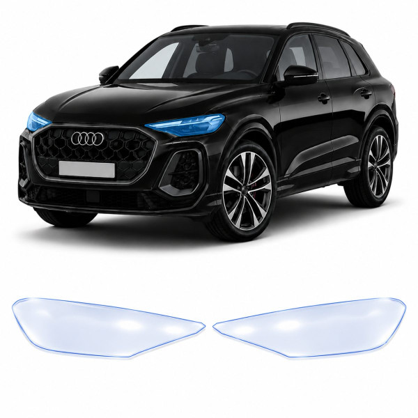 Антигравийная защитная бронепленка по лекалам для Audi Q5 GU 2025- оптика (фары и ПТФ)