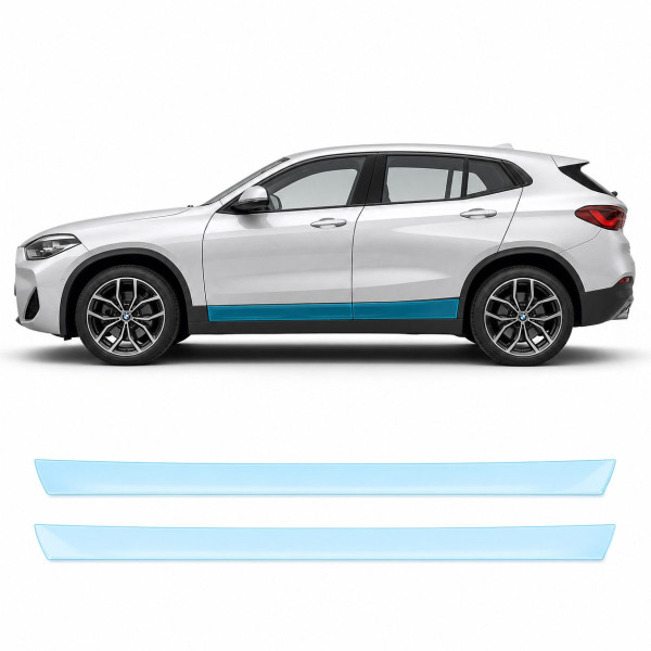 Антигравійна захисна бронеплівка за лекалами для BMW X2 F39 2018-2023 - нижня зона кузова та пороги