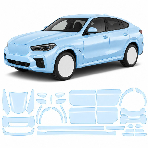 Антигравийная защитная бронепленка по лекалам для BMW X6 F16 2014-2019 - полный кузов