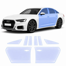 Антигравийная защитная бронепленка по лекалам для Audi A6 C8 2018-2022 - зоны дверей и стойки окон
