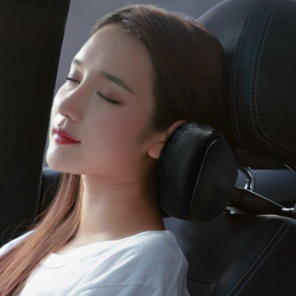 Подушка на підголовник Baseus First Class Car Headrest / Пінополіуретан екокожа / Чорна 1 шт (CRTZ01-01)