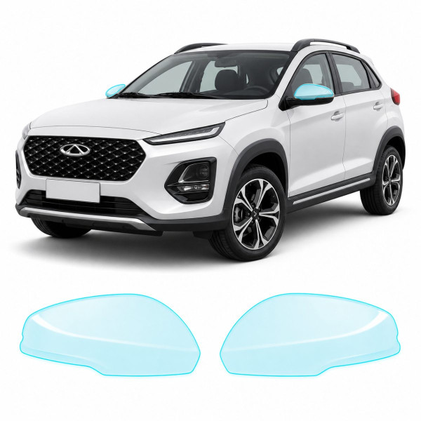 Антигравийная защитная бронепленка по лекалам для Chery Tiggo 2 Pro I 2022- зеркала