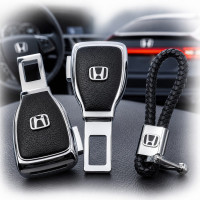 Набор в авто для Honda №2 / Заглушка переходник ремня безопасности и брелока с логотипом