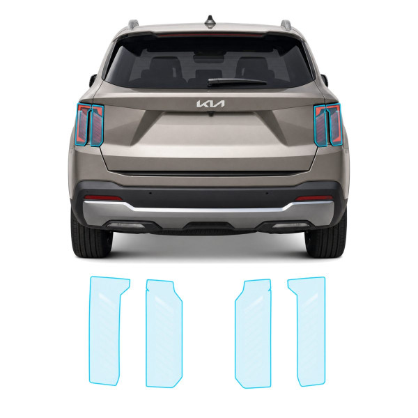 Антигравийная защитная бронепленка по лекалам для Kia Sorento MQ4 facelift 2024- задние фонари стопы