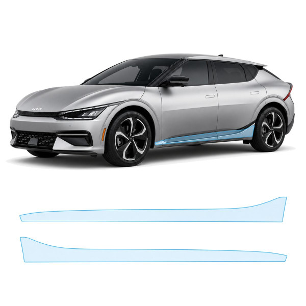 Антигравийная защитная бронепленка по лекалам для Kia EV6 - 2021-2024 - нижняя зона кузова пороги