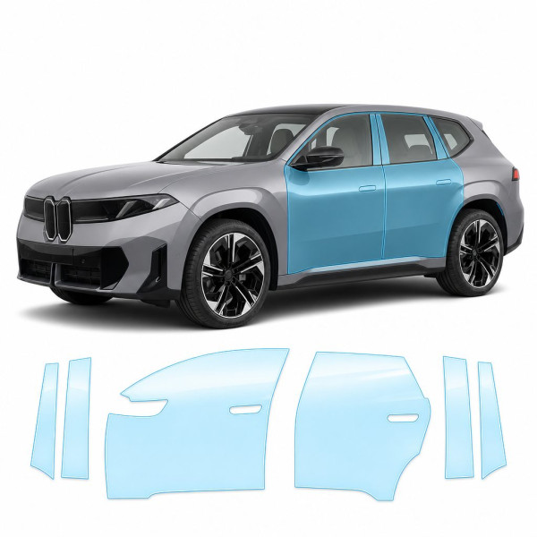 Антигравійна захисна бронеплівка за лекалами для BMW iX3 NA5 2025- зони дверей і стійки вікон