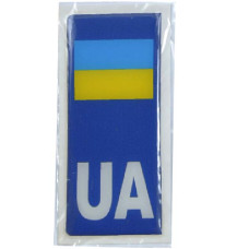 Наклейка на авто номери UA Прапор України Силікон 4х10 см 1 шт