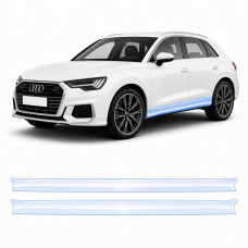 Антигравийная защитная бронепленка по лекалам для Audi Q3 F3 2018-2024 - нижняя зона кузова пороги