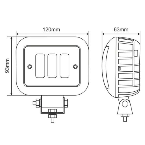 LED фара Brevia Sport Далеке світло 10-30V 30W 2700Lm Алюмінієвий корпус IP68 (10660QLX1)