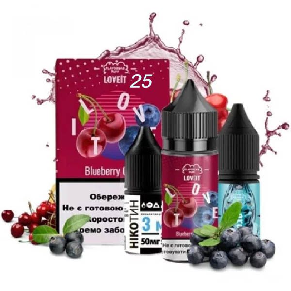 Рідина Самозаміс Flavorlab Love IT 30ml 25мг Blueberry Cherry Чорниця Вишня