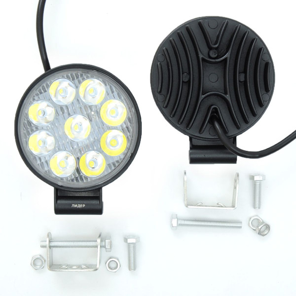 Додаткова LED фара 27W (3W*9) 12-30V / 85x100x30 mm Дальний 2 шт (3633)