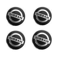 Наклейка на ковпак Nissan 90мм чорний 4 шт
