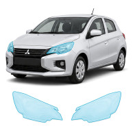 Антигравийная защитная бронепленка по лекалам для Mitsubishi Colt/Space Star VII facelift 2016-2023 - оптика (фары и ПТФ)