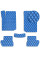 Коврики в салон для Citroen C2 2003-2010 Экокожа с подпятником Синий 5 шт (Rombus)