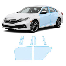 Антигравийная защитная бронепленка по лекалам для Honda Civic X facelift 2019-2021 - зоны дверей и стойки окон