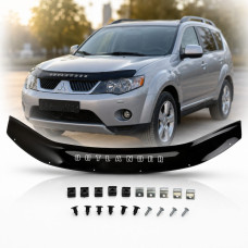 Дефлектор капоту мухобійка Mitsubishi Outlander XL 2007-2009 (До Рестайлінг) Voron Glass