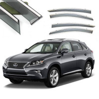 Дефлектори вікон вітровики Benke для Lexus RX 350 - RX 270 2010-2015- Хром Молдинг Із Нержавіючої Сталі 3D