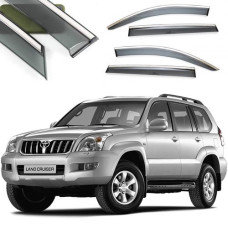 Дефлектори вікон вітровики Benke для Toyota Prado FJ120 / GX470 2003- (Хром Молдинг Нержавіючої 3D)