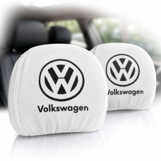 Чехлы для подголовников Универсальные Volkswagen Белые 2 шт
